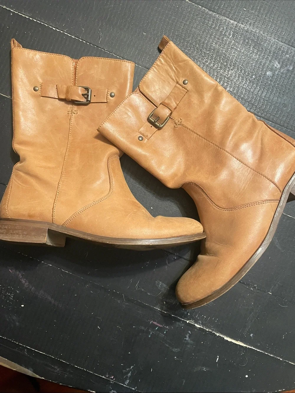 J.Crew Women’s Light Brown Mid-Calf Buckle Boots